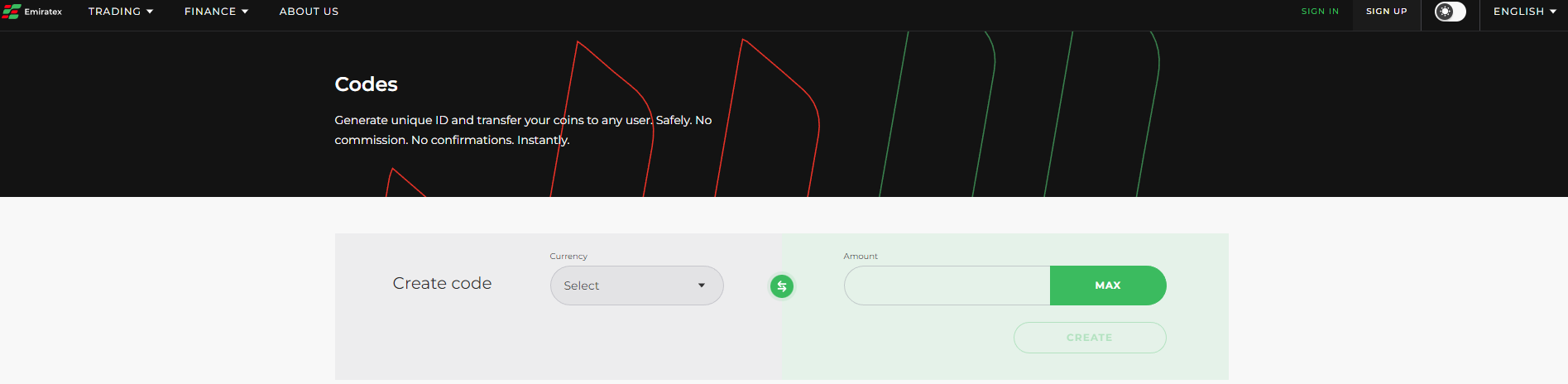 Emiratex перевод криптовалюты