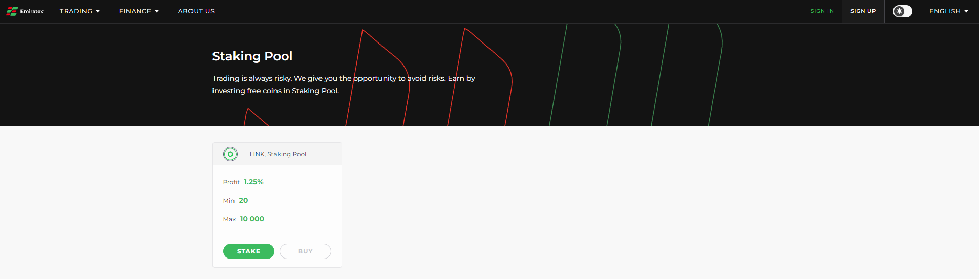 Emiratex staking pool