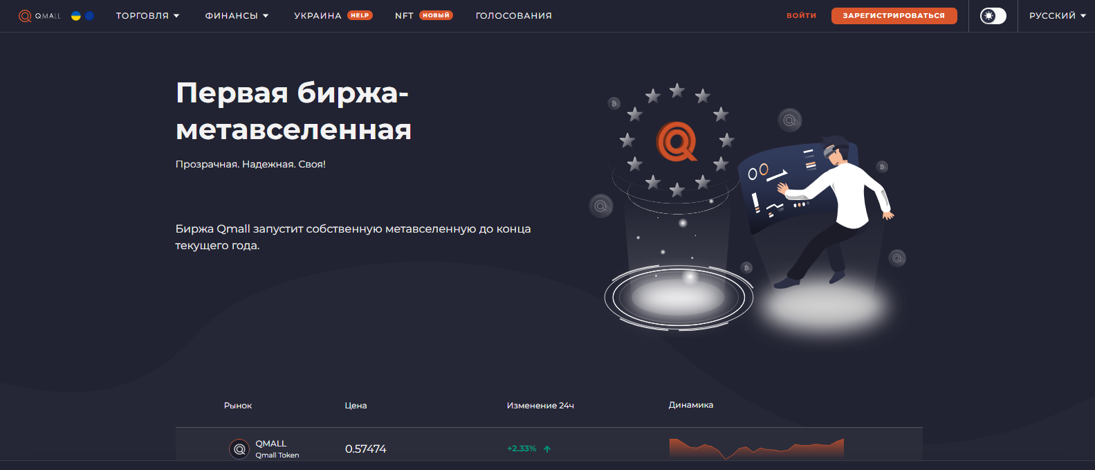 Криптовалютная биржа Qmall