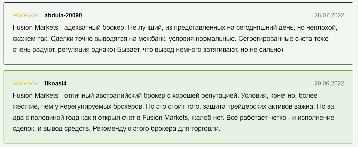 Торговля с Fusion Markets 