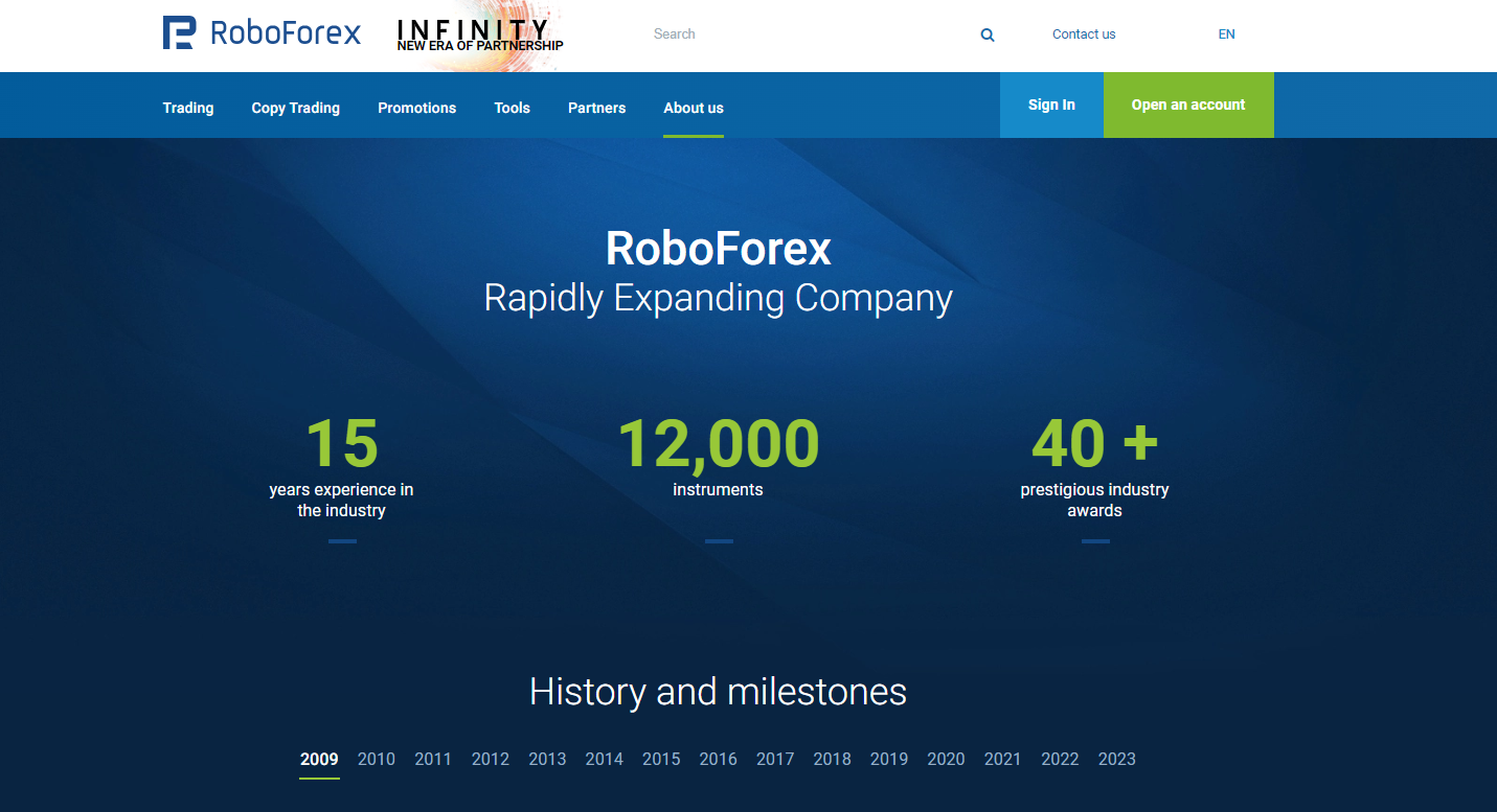 Société de courtage RoboForex