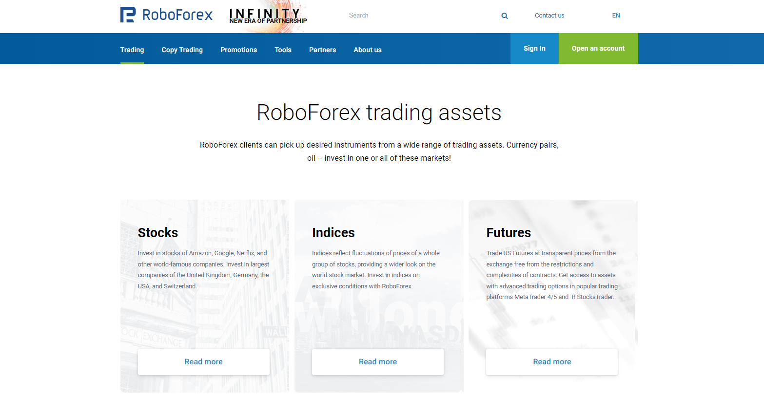 Outils de courtier RoboForex